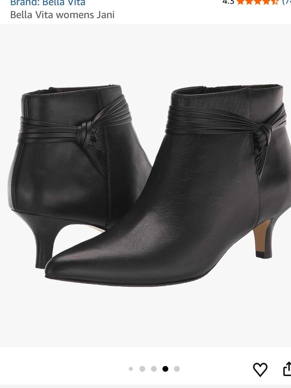 Bella Vita Black Leather Ankle Booties sz 8 NWT